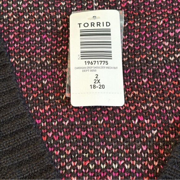 Torrid Womens Cardigan Size 2X Drop Shoulder V-neck Button Front Sweater NWT - Picture 8 of 10
